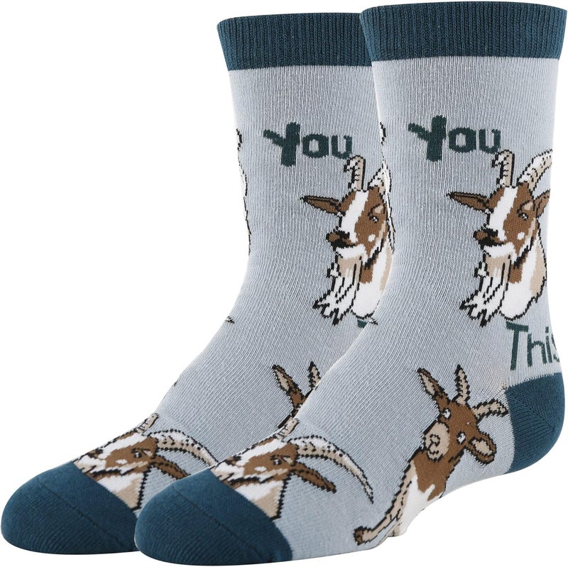 ooohyeah Kid's Novelty Cute Animals Crew Socks, Funny Crazy Silly Cool Casual Dress Socks for Boy and Girl, Size 1-5 - Image 1